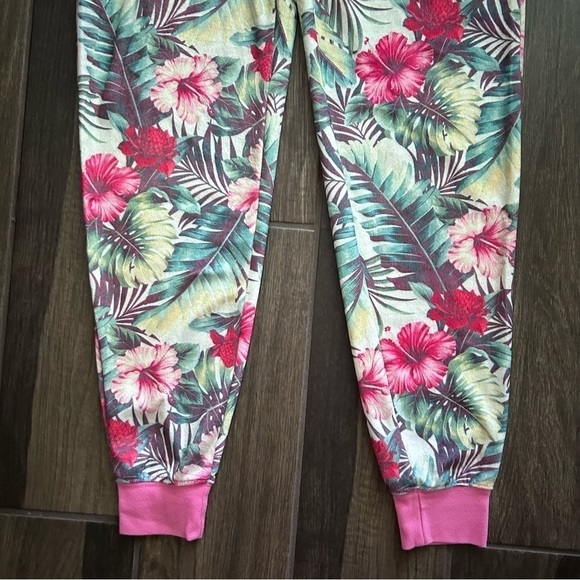 Anthropologie Sol Angeles Pink Floral Print Joggers Sz XS - Picture 2 of 7